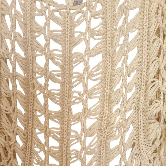 Vivid Womens Kimono Cardigan XL Cream Crochet Boho Festival Beach Drape Open - Picture 7 of 7